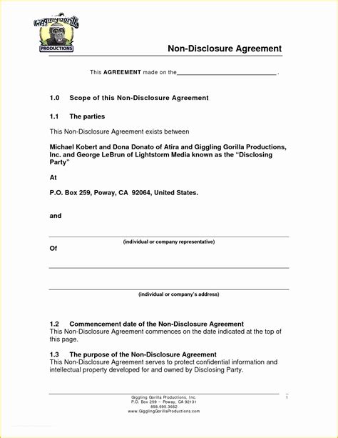 Simple Nda Agreement Template