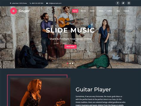 Singer Website Template