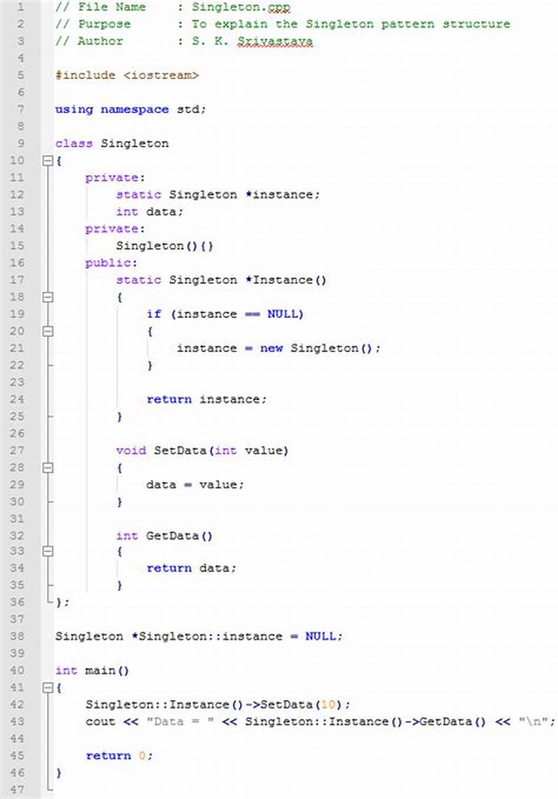 Singleton Pattern In Cpp