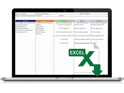 Sipoc Diagram Template In Excel