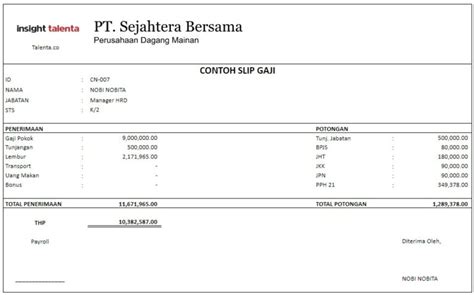 Slip Gaji Detail
