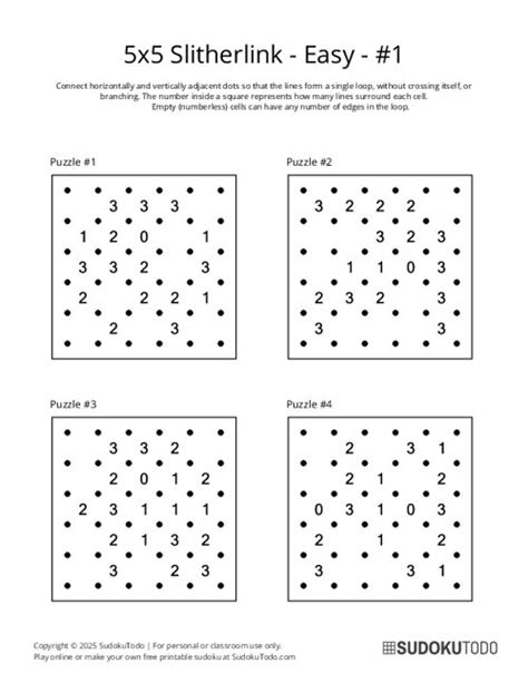 Slitherlink Printable