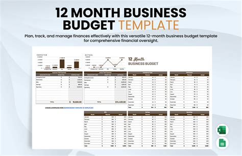 Small Business Monthly Budget Template