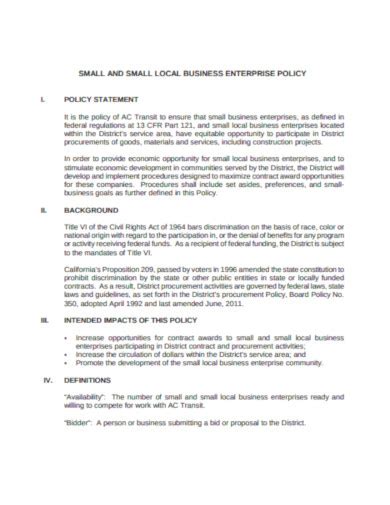 Small Business Policy Templates