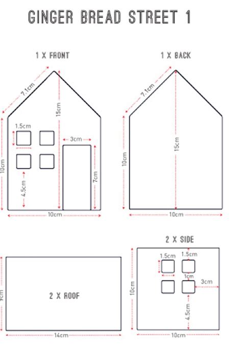 Small Gingerbread House Template