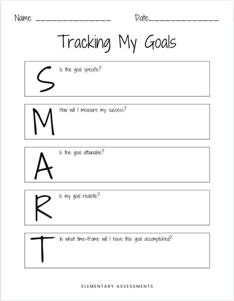 Smart Goal Template For Students