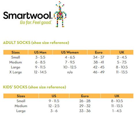 Smartwool Kids Socks Size Chart
