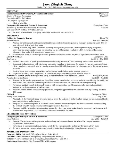 Smu Cox Resume Template