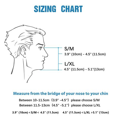 Snorkeling Mask Size Chart