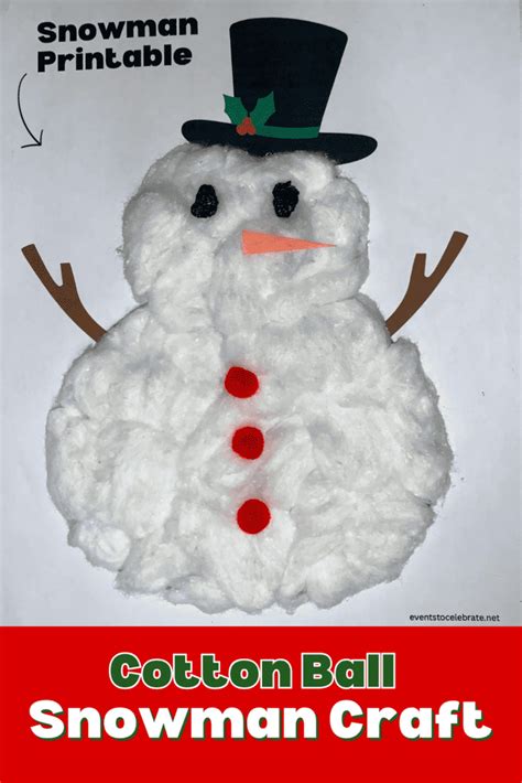 Snowman Template For Cotton Balls