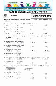 Soal Matematika Kelas 6 Semester 1