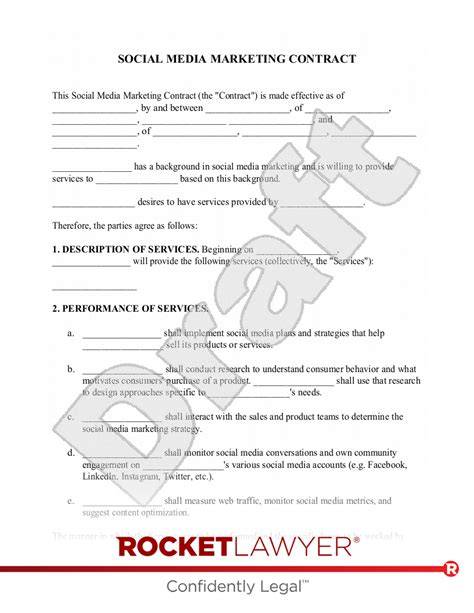 Social Media Contract Template