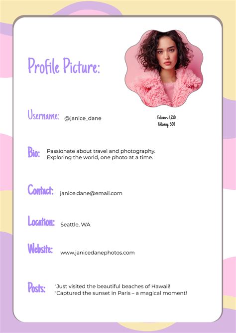 Social Media Profile Template