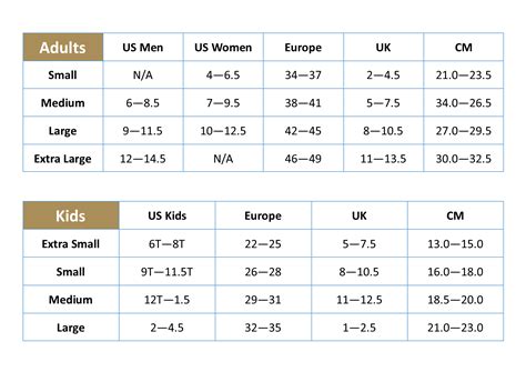 Sock Size Chart Uk