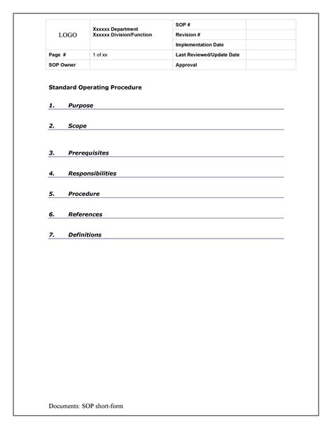 Sop Template Download