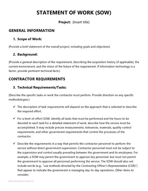 Sow Document Template