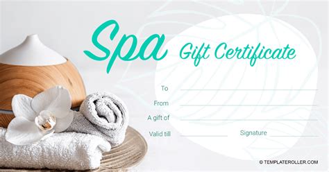 Spa Gift Card Template Free