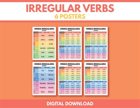 Spanish Irregular Verbs Conjugation Chart