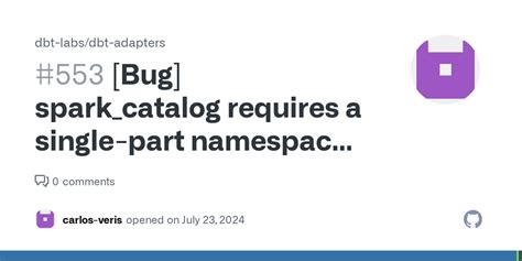 Spark Catalog Requires A Single Part Namespace