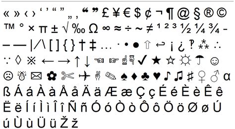 Special Characters Copy and Paste Symbols