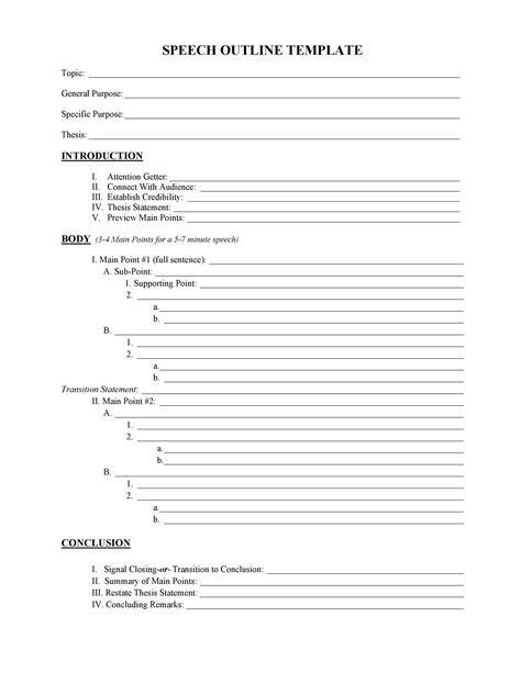 Speech Outline Templates