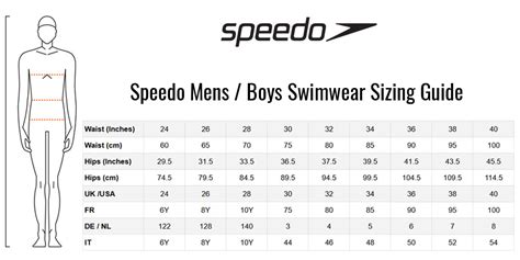 Speedo Swim Trunks Size Chart