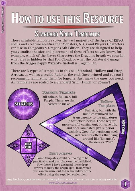 Spell Templates Dnd