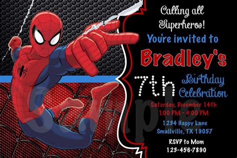 Spiderman Invitation Template