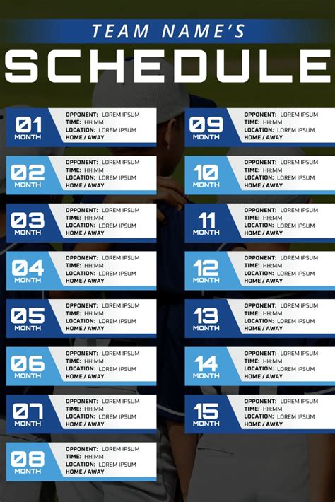 Sports Schedule Template
