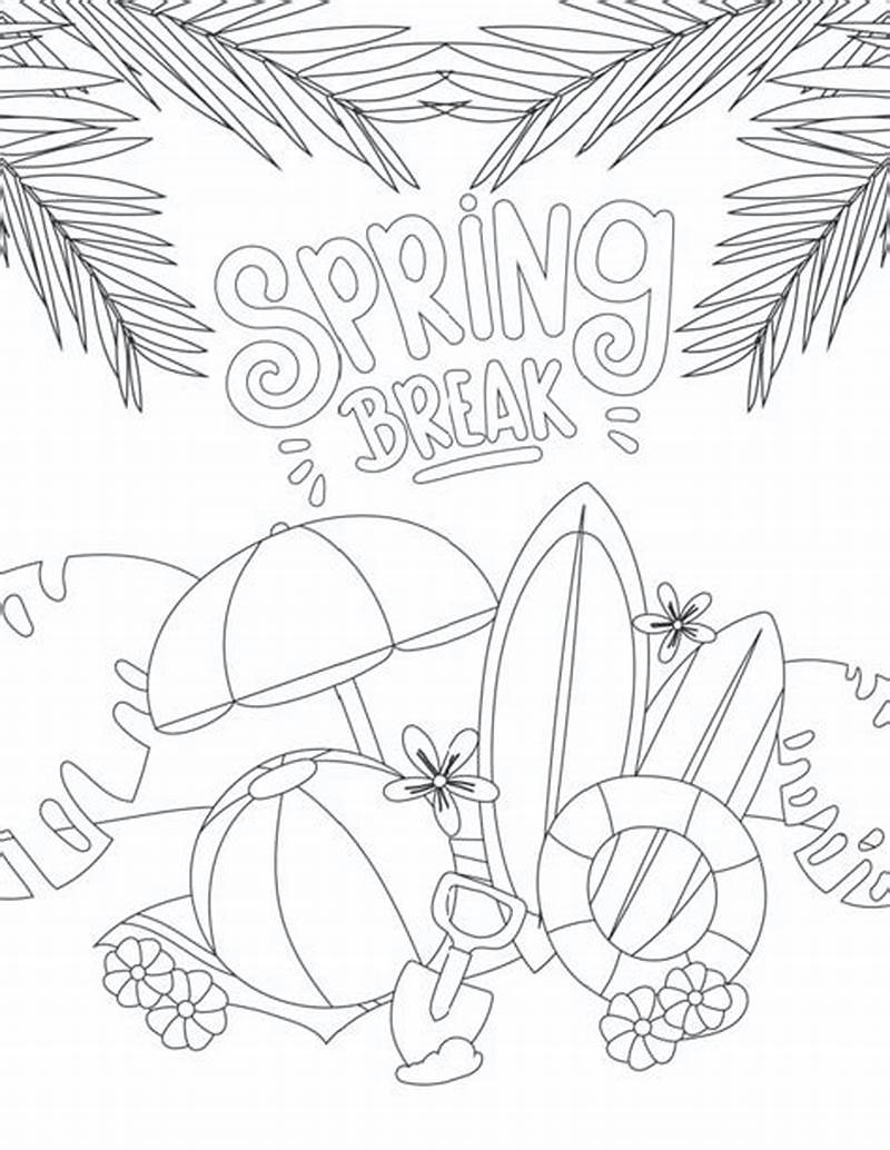 Spring Break Coloring Page