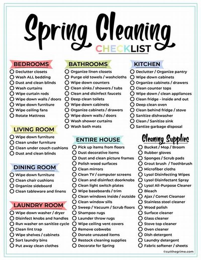 Spring Cleaning Checklist Printable