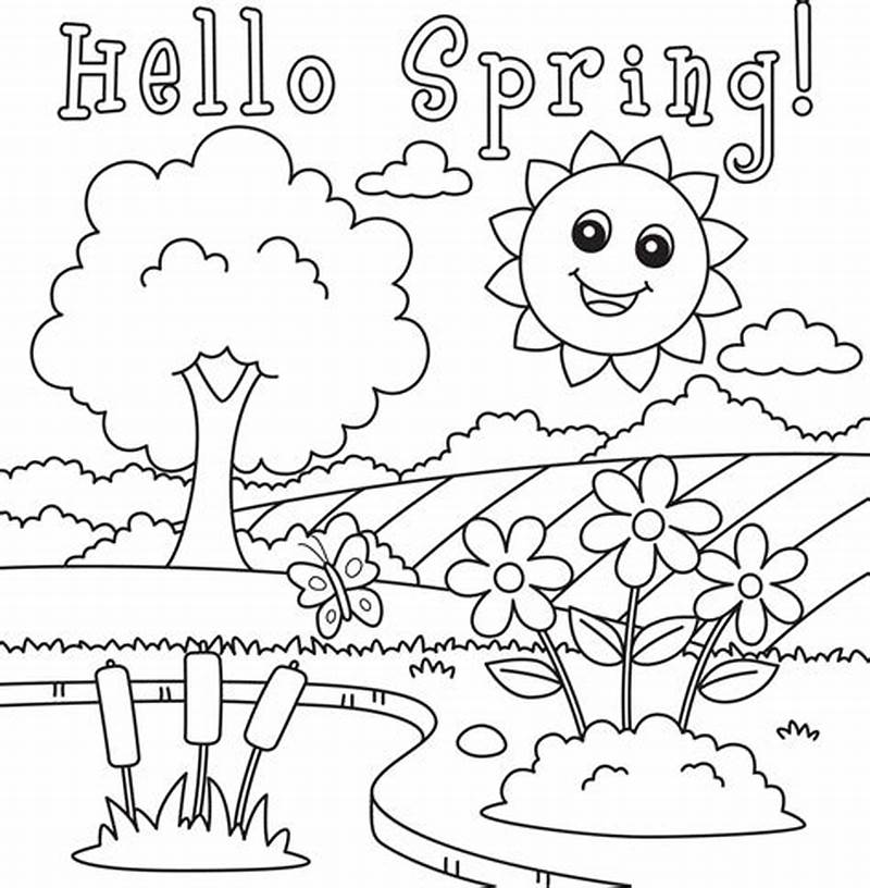 Spring Coloring Worksheets