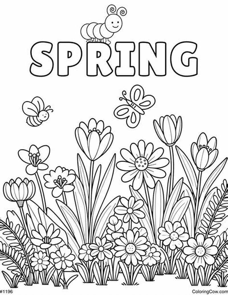 Spring Flowers For Coloring