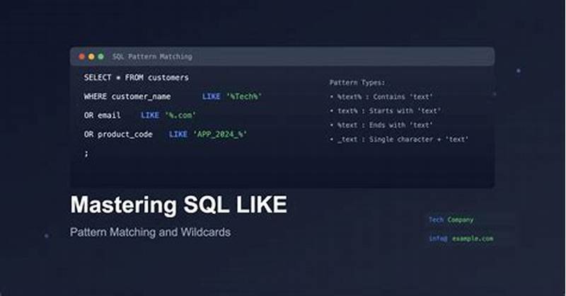 Sql Query Pattern Matching