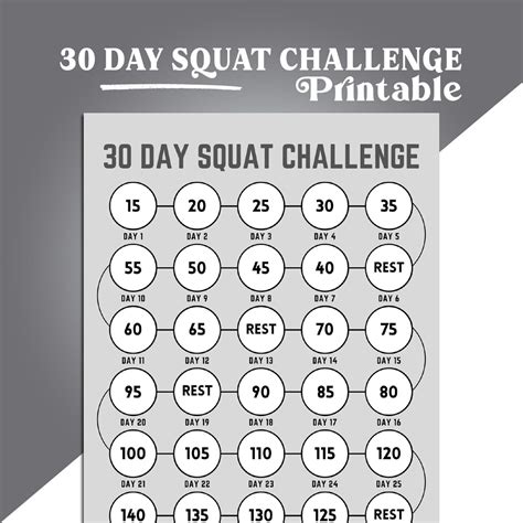 Squat Challenge Printable