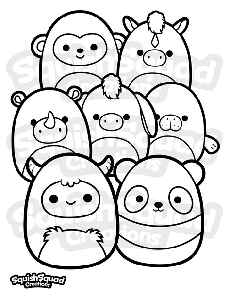 Squishmallows Printable Coloring Pages