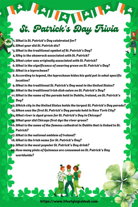 St Patricks Trivia Printable With Answers