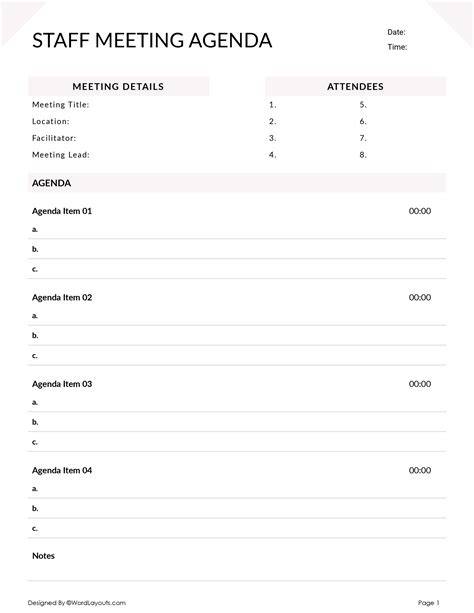 Staff Meeting Templates