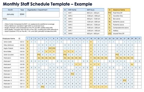 Staff Scheduling Template