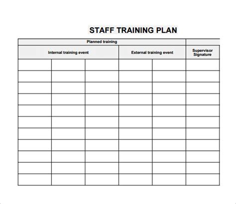 Staff Training Plan Template