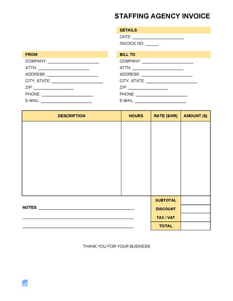 Staffing Agency Invoice Template