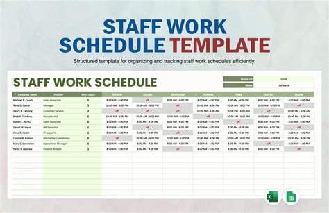 Staffing Schedule Template Excel