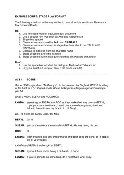 Stage Play Format Template