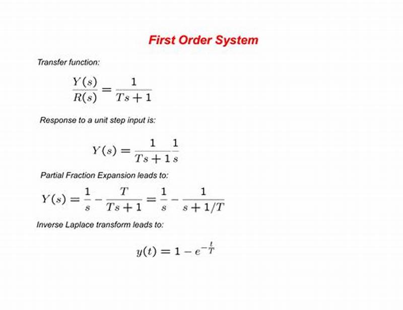 Standard Form Of First Order Transfer Function