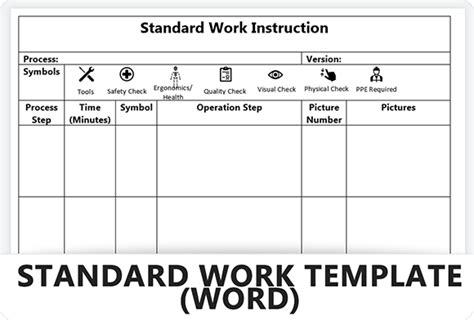 Standard Of Work Template