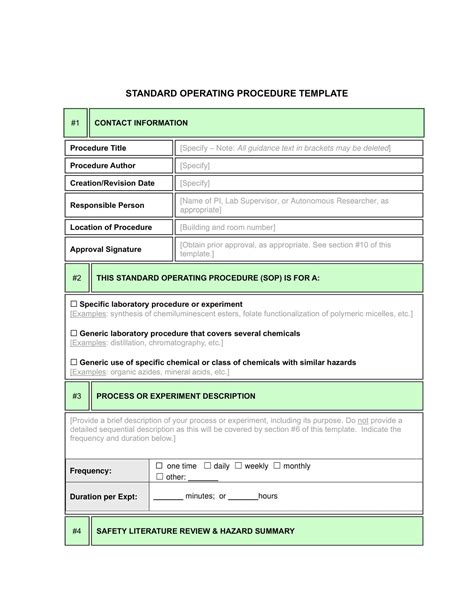 Standard Operating Procedure Template Information Technology