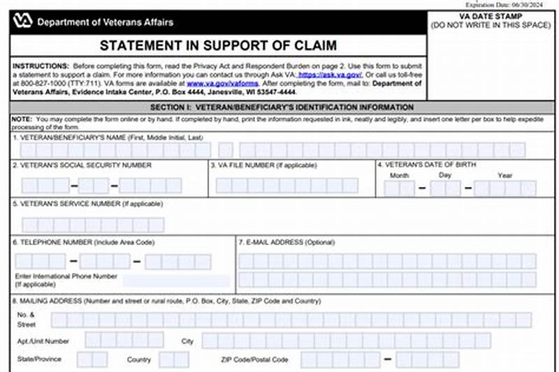 Statement In Support Of Claim Example