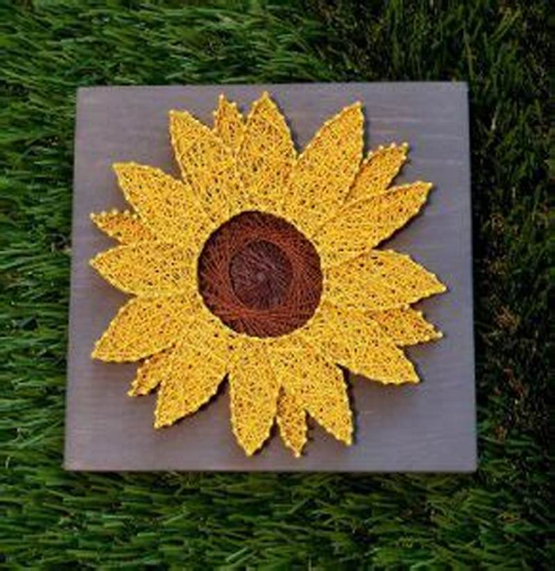 Step By Step Sunflower String Art Pattern