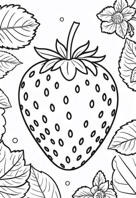 Strawberry Coloring Page Printable