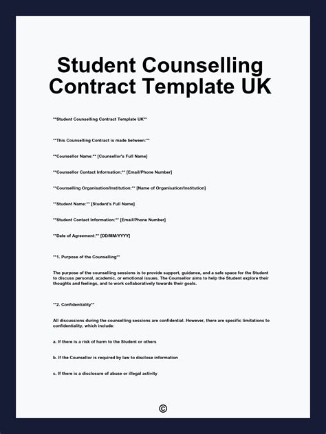 Student Contract Agreement Template